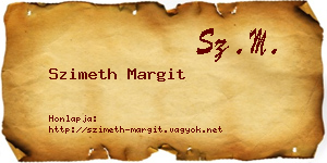 Szimeth Margit névjegykártya